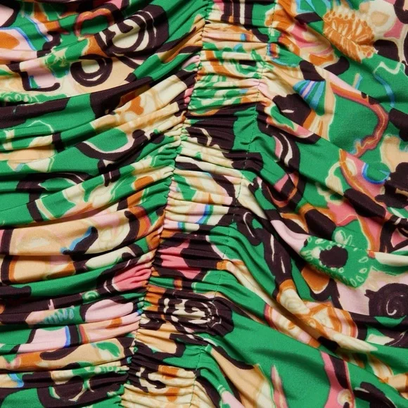 A.L.C. ALC KIKI GREEN Floral Long Sleeve MINI GREEN Dress SMALL NWT A.L.C. ALC KIKI GREEN Floral Long Sleeve MINI GREEN Dress SMALL NWT